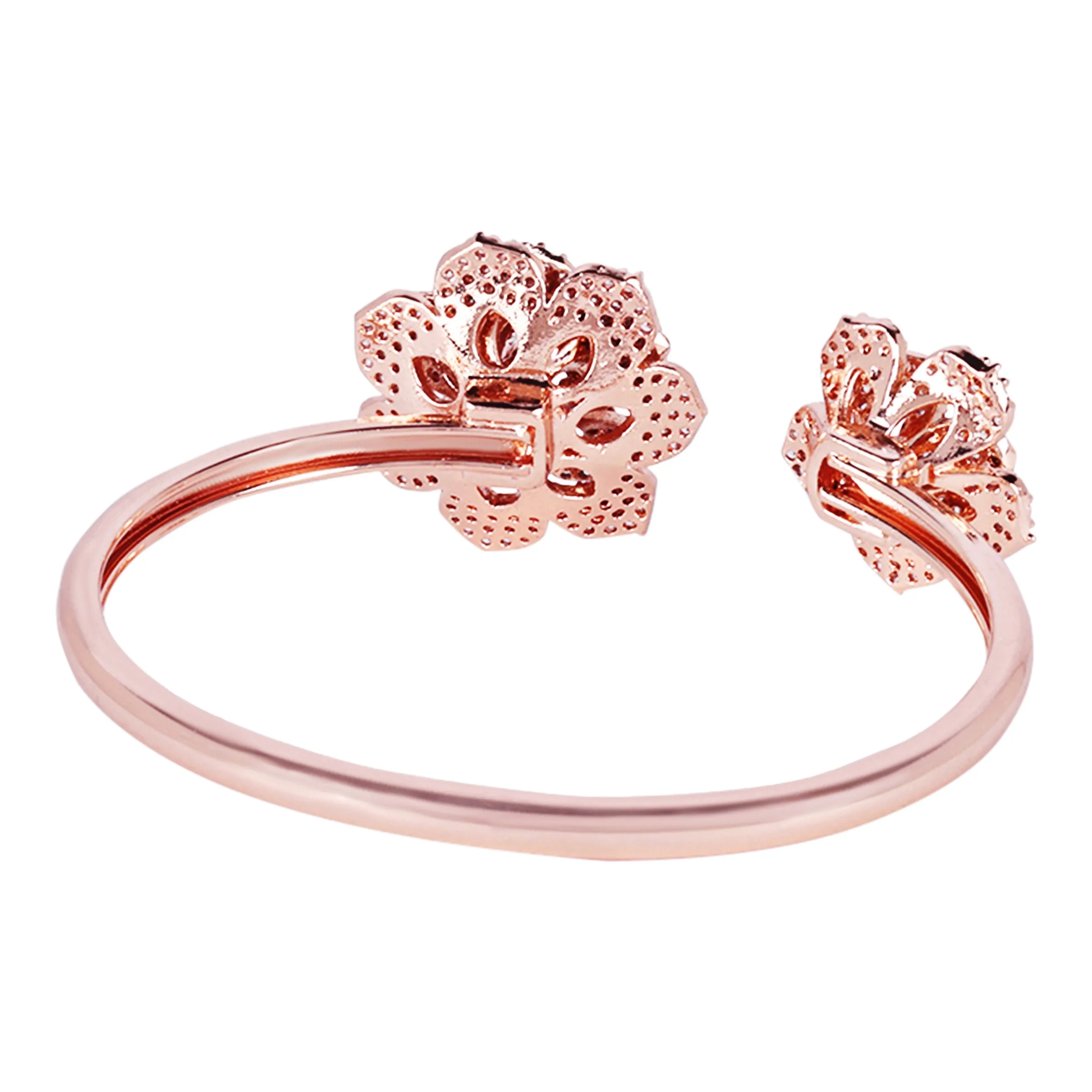Estele Rose Collectiona??? Exclusive Rose Motif Cuff Bracelet for Women with Premium Rosegold Finish|Adjustable & Comfort Fit for All Wrist Sizes