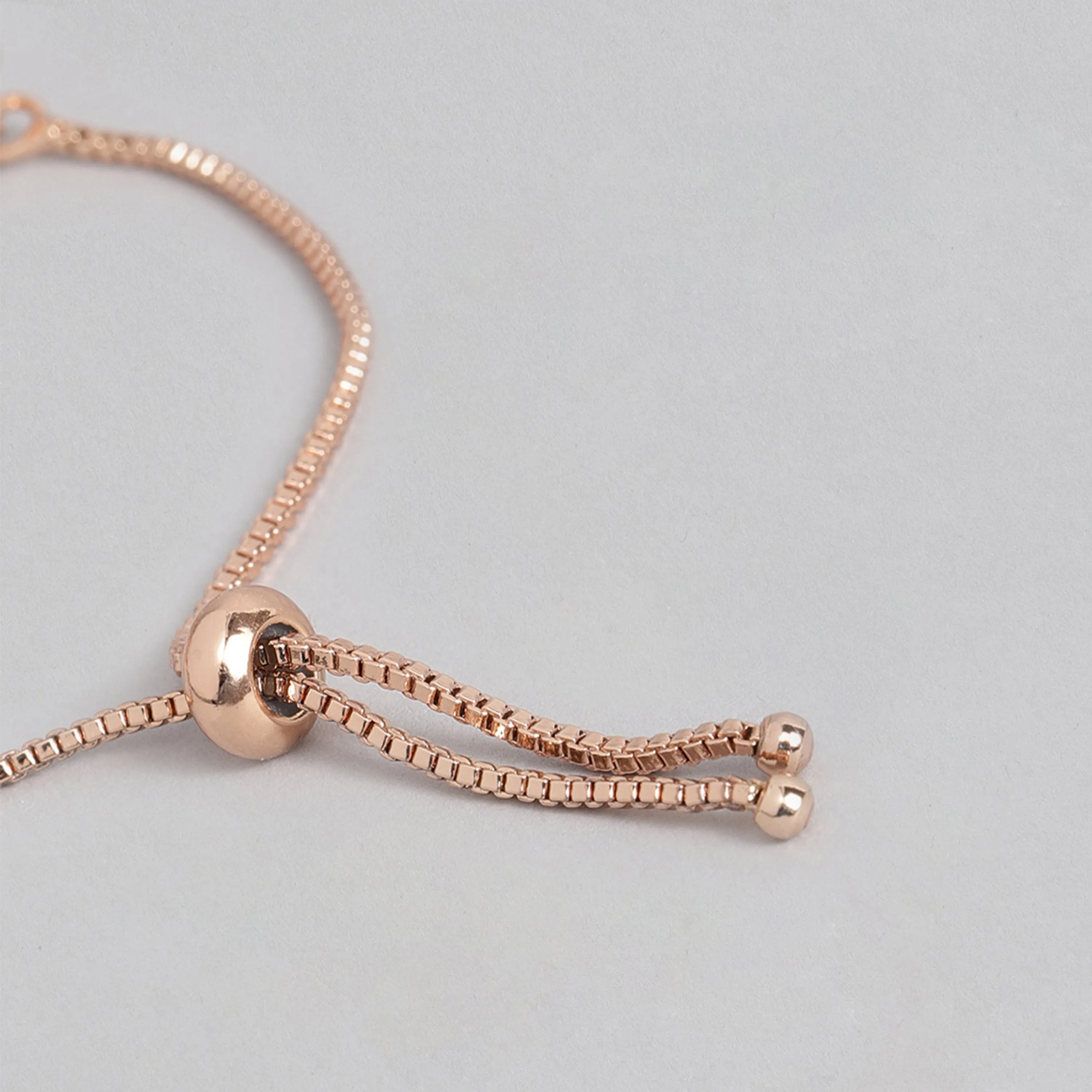 Estele Rose Gold Plated CZ Precious Pears Bracelet with Emerald Crystals for Women