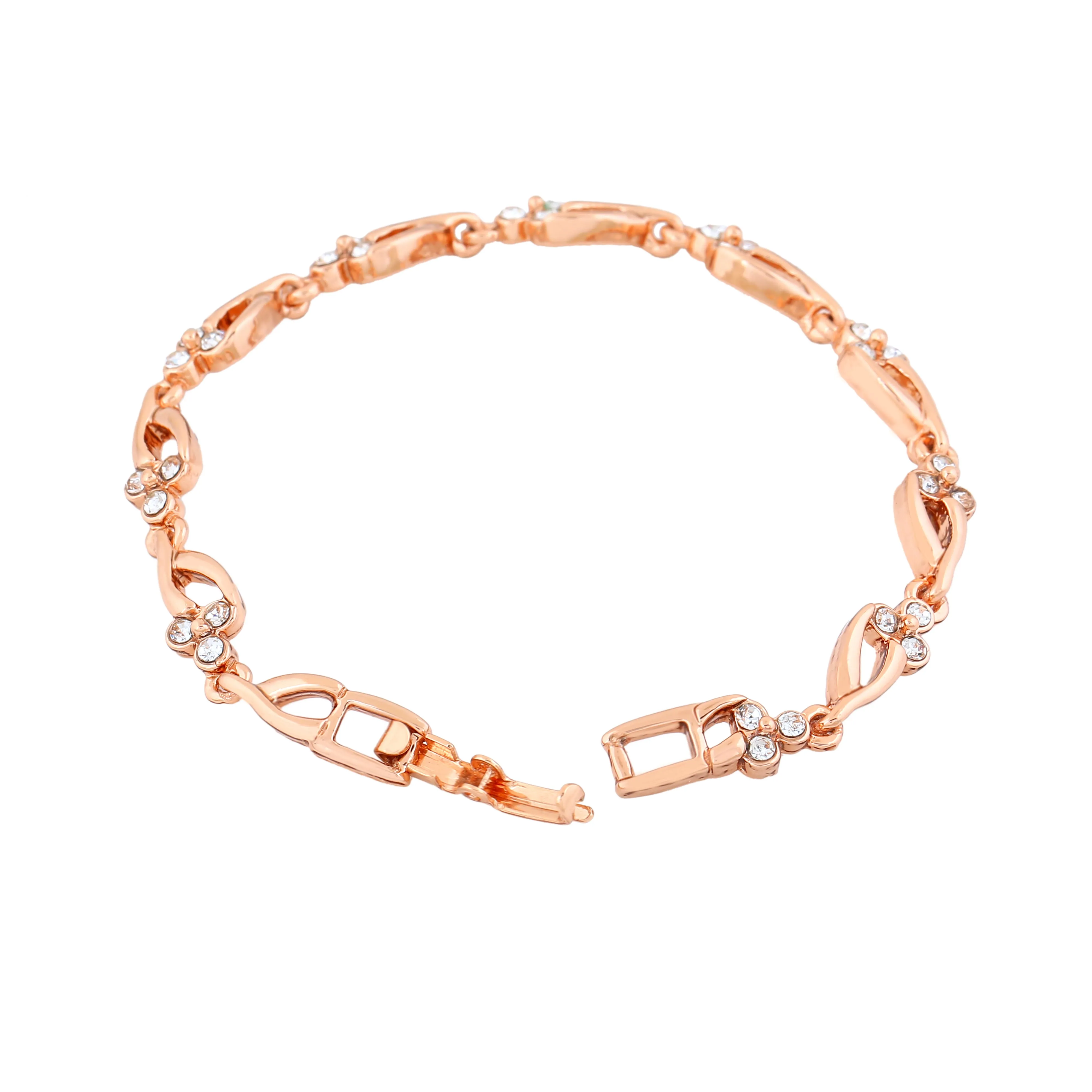 Estele Rose Gold Plated Gorgeous Bracelet with Crystals for Women