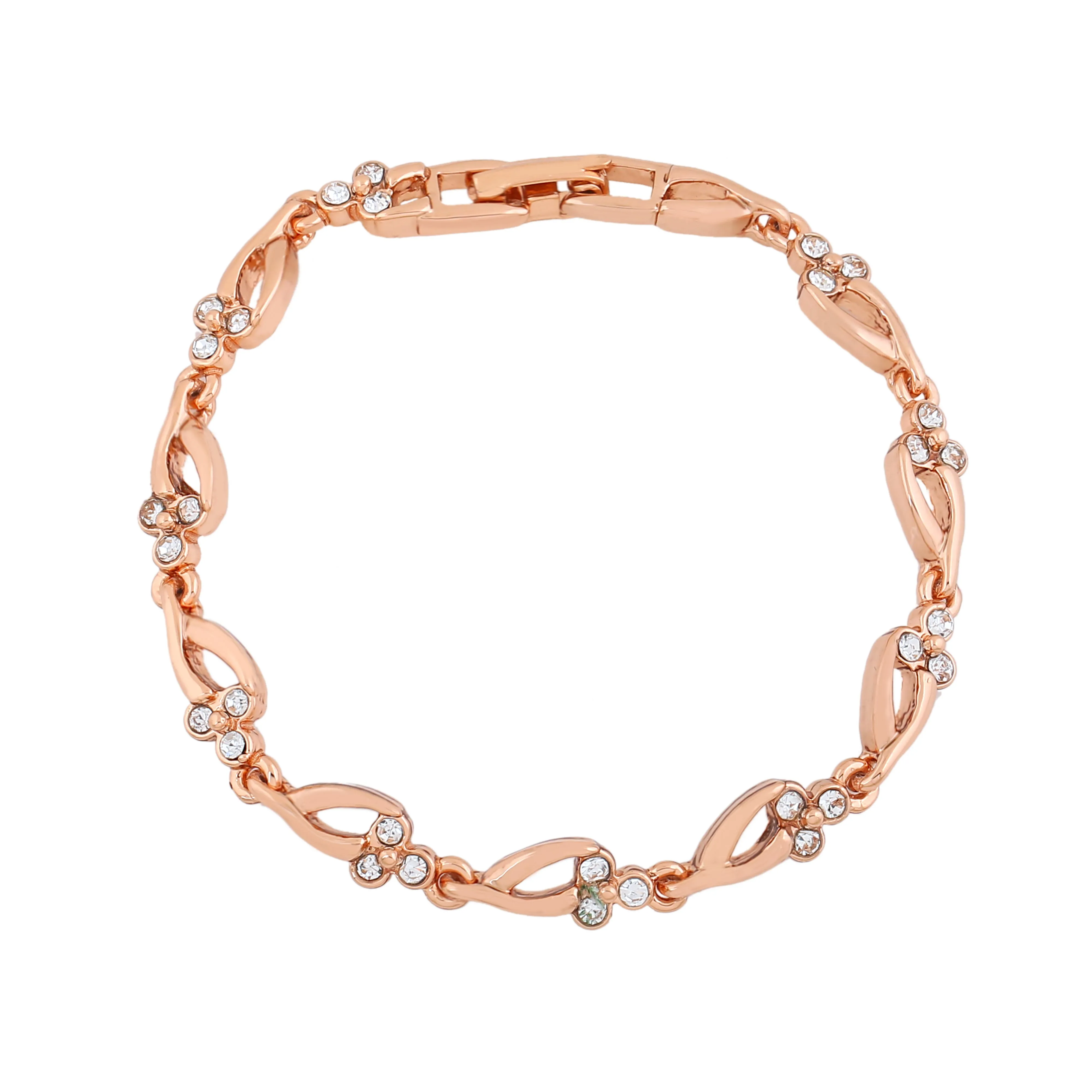 Estele Rose Gold Plated Gorgeous Bracelet with Crystals for Women