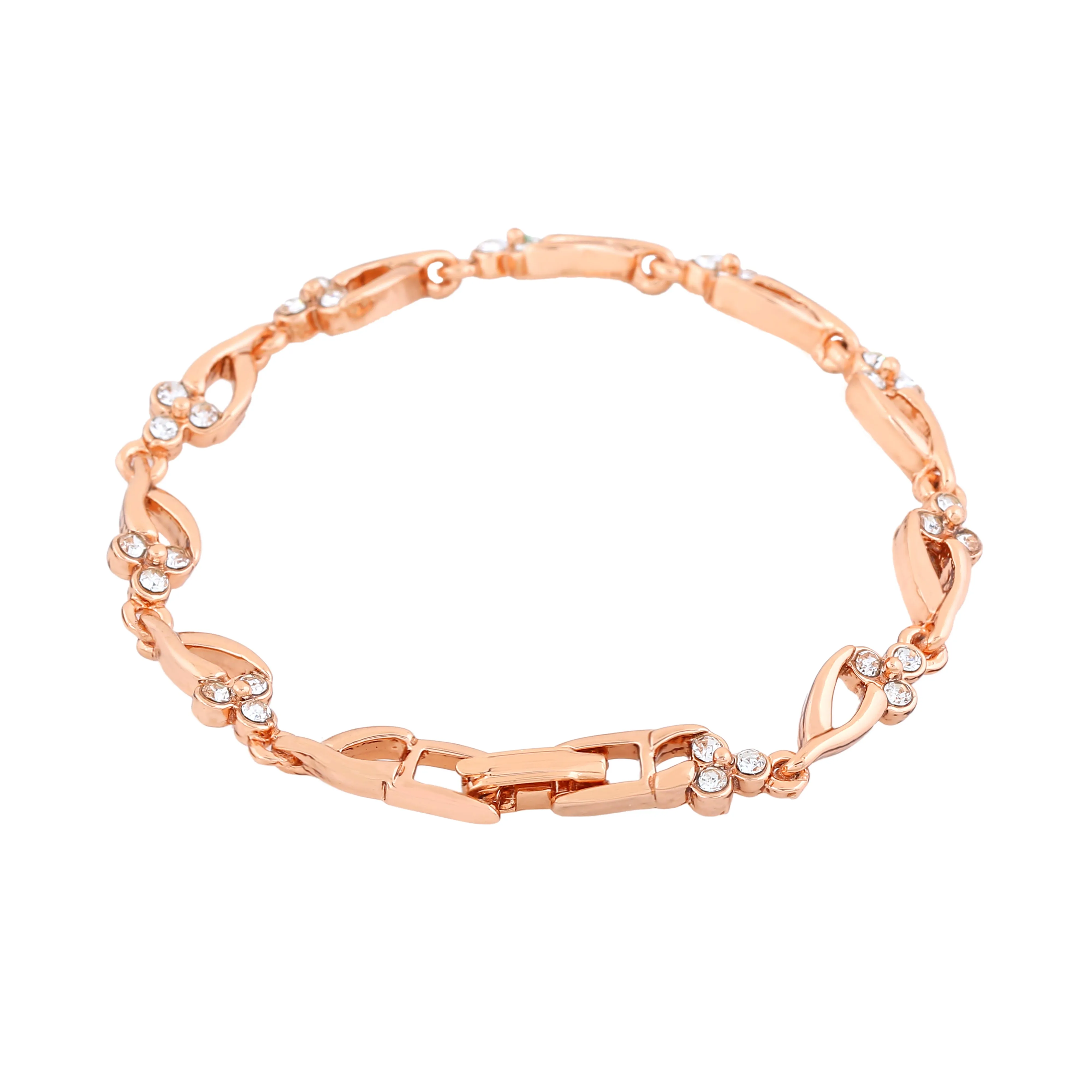 Estele Rose Gold Plated Gorgeous Bracelet with Crystals for Women