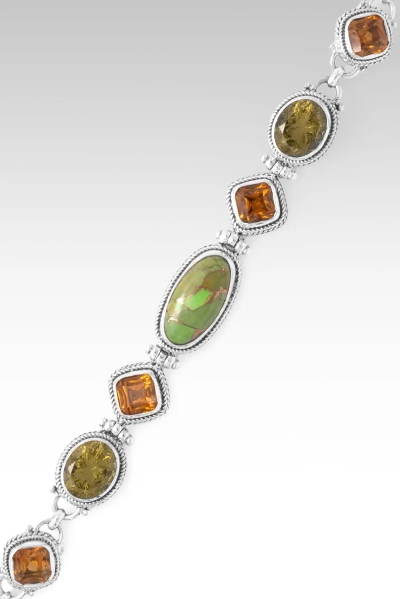 Every Fear Is Gone Bracelet? in Green Mohave Kingman Turquoise, Olive Quartz & Citrine