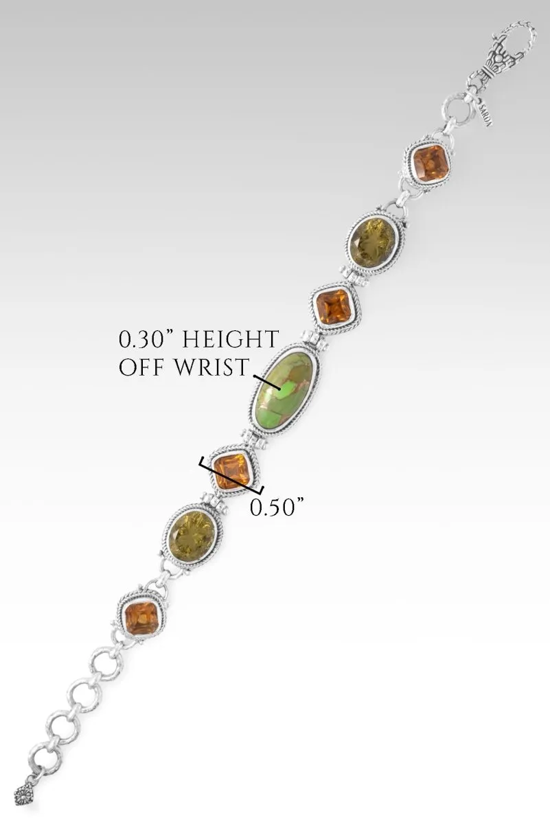 Every Fear Is Gone Bracelet? in Green Mohave Kingman Turquoise, Olive Quartz & Citrine