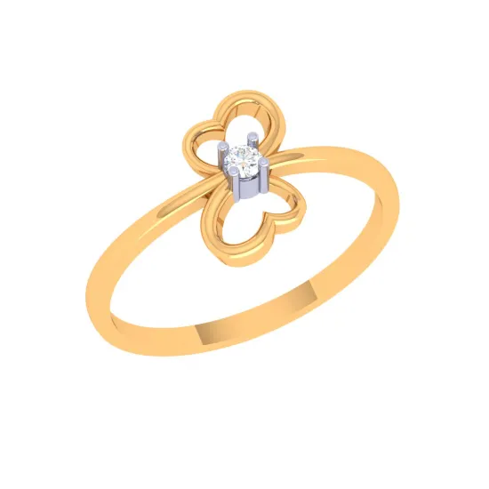 Flower Motif Gold Ring