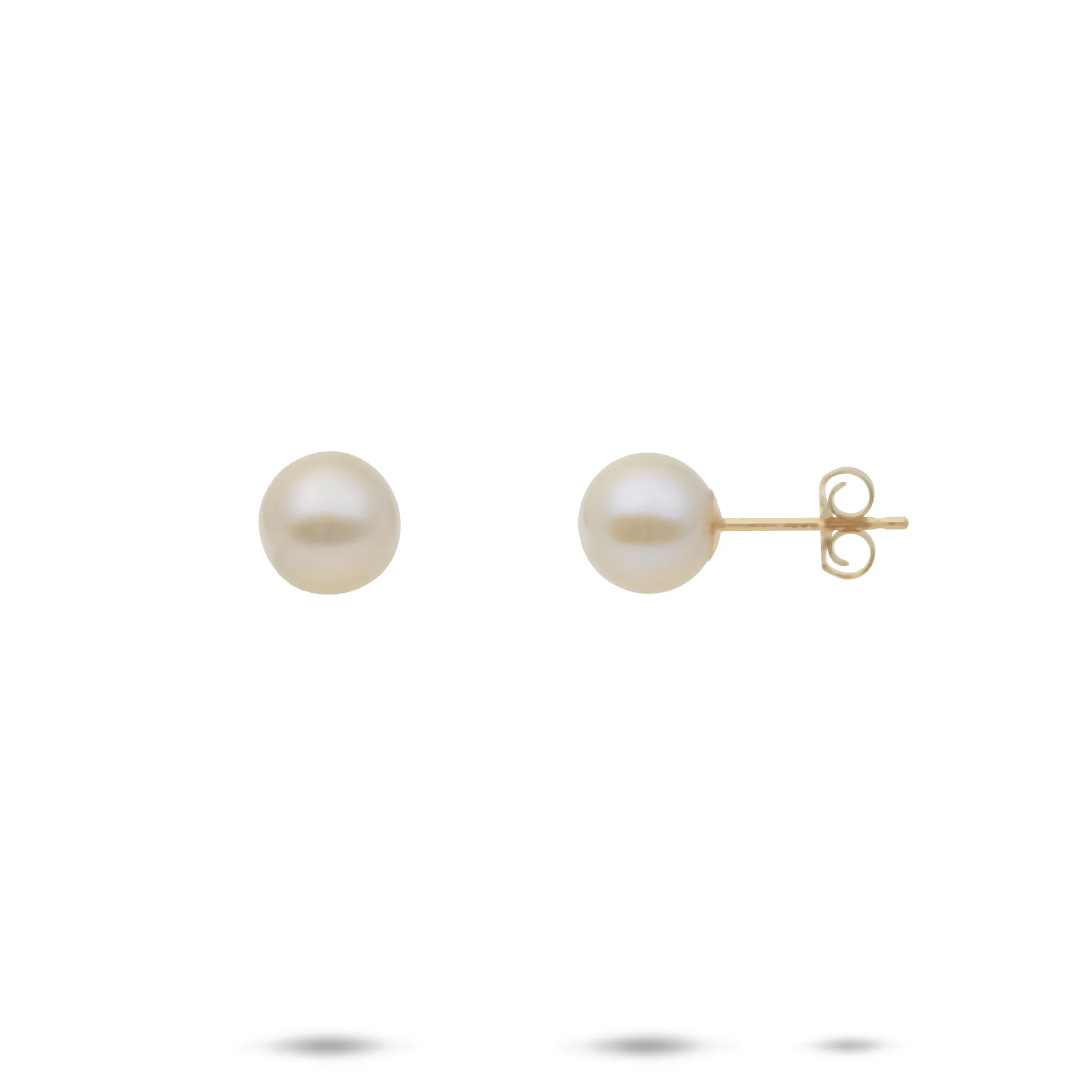 Freshwater Pearl Earrings in Gold - 7-8mm