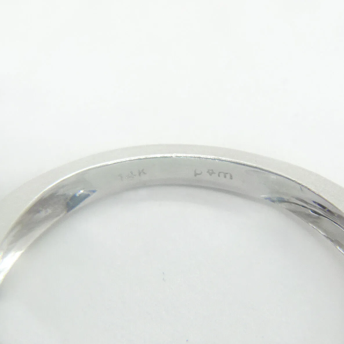 Genuine Diamonds & Sapphire Ladies Ring 14k White Gold Signed, Size 7