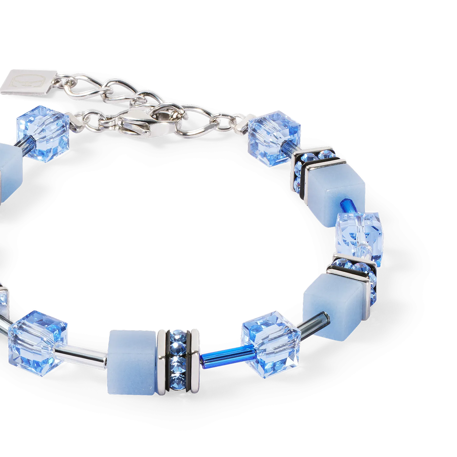 GeoCUBE? Iconic Mono Silver bracelet blue