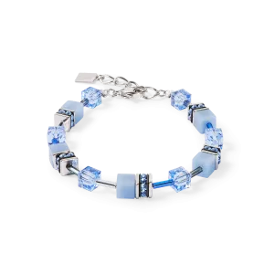 GeoCUBE? Iconic Mono Silver bracelet blue