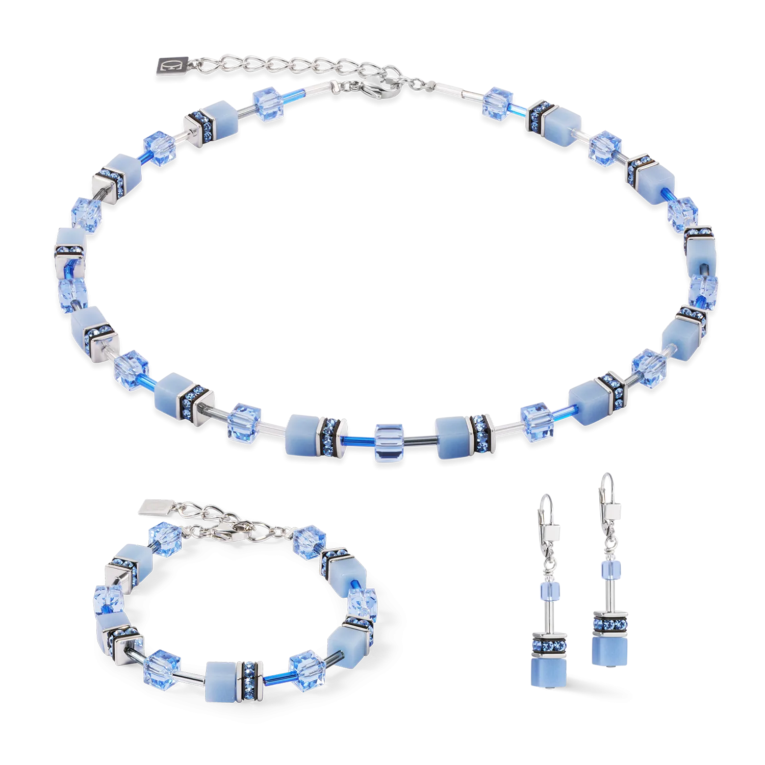 GeoCUBE? Iconic Mono Silver bracelet blue