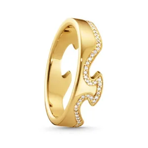 Georg Jensen Fusion 18ct Yellow Gold Diamond End Ring