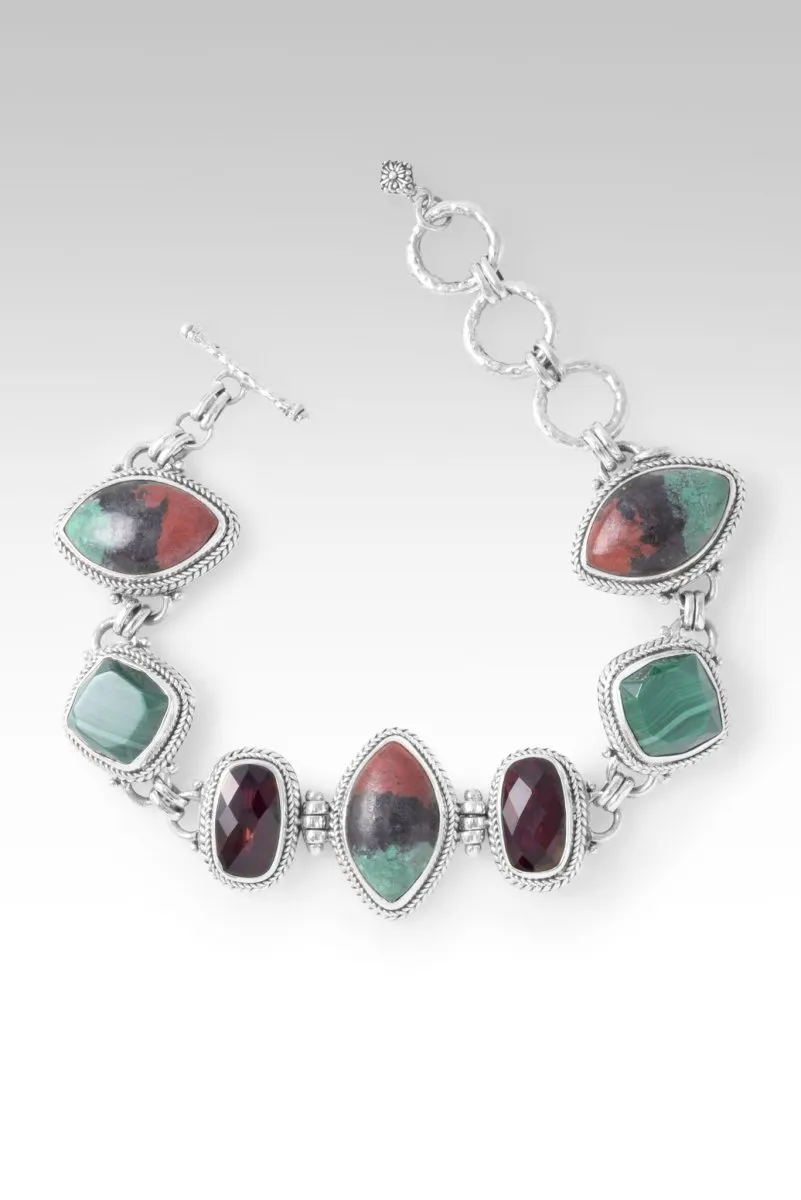 God is our Refuge Bracelet? in Chrysocolla Sonora, City Girl? Mystic Quartz & Malachite