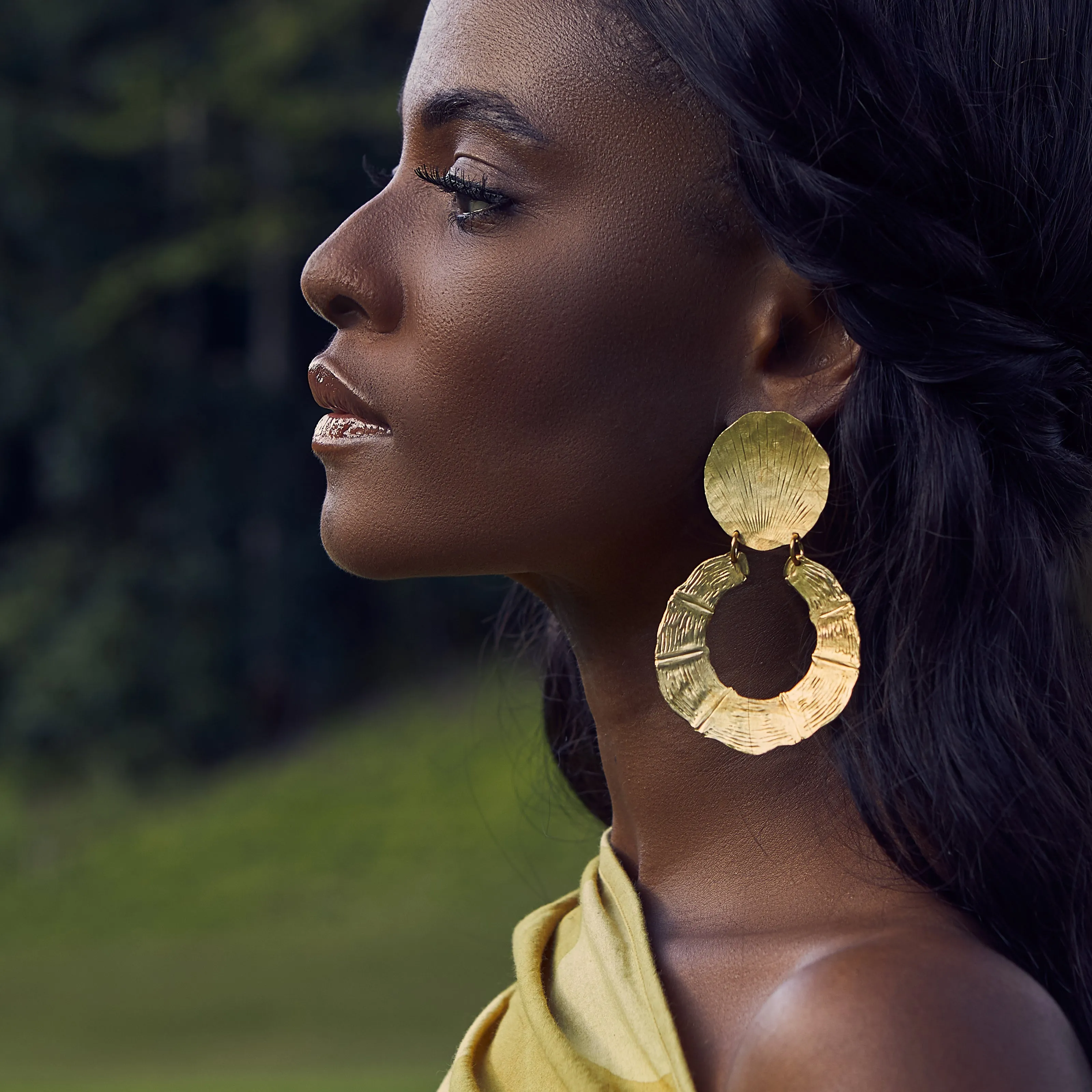 Gold Bambou Earrings