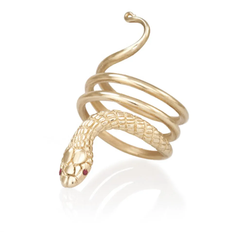 Gold Cleopatra Snake Ring