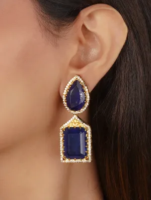 Gold Plated Faux Diamond Earrings - CZEAR579