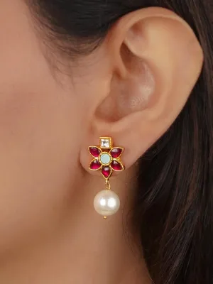 Gold Plated Jadau Kundan Earrings - ME1371