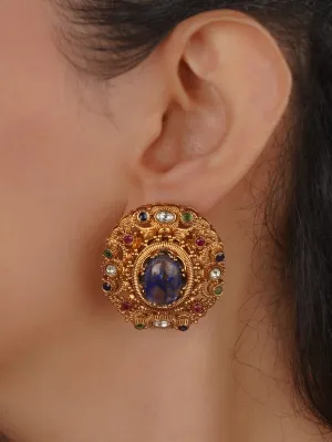 Gold Plated Navratna Earrings - NR-EAR1