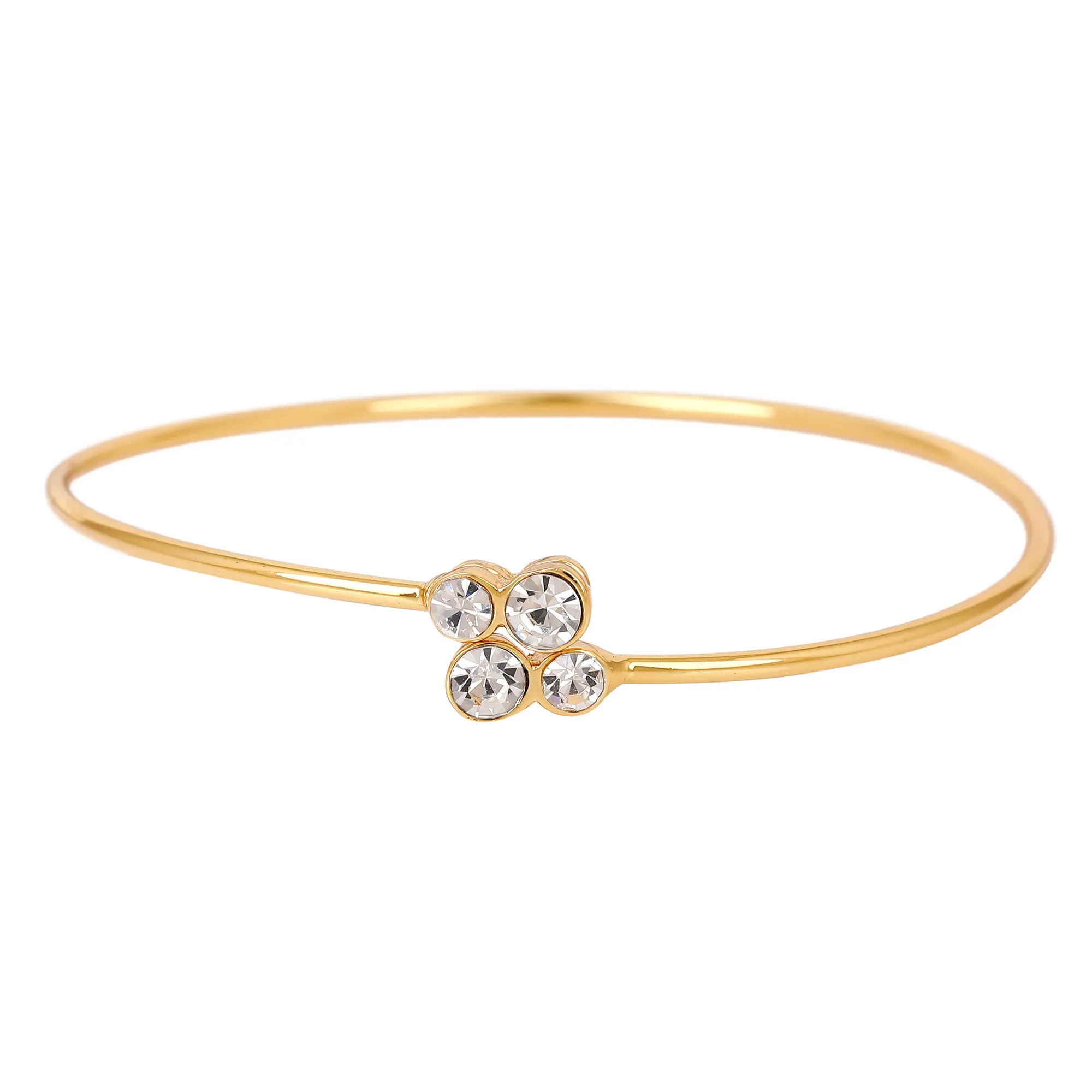 Gold Plated White Stone Bracelet For Womens