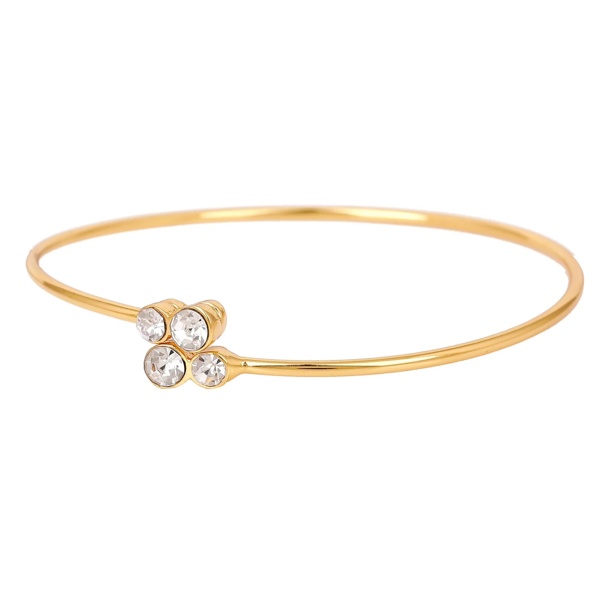 Gold Plated White Stone Bracelet For Womens