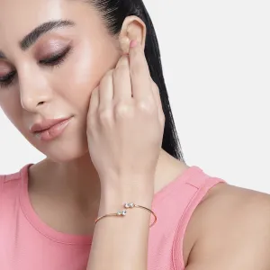 Gold Plated White Stone Bracelet For Womens