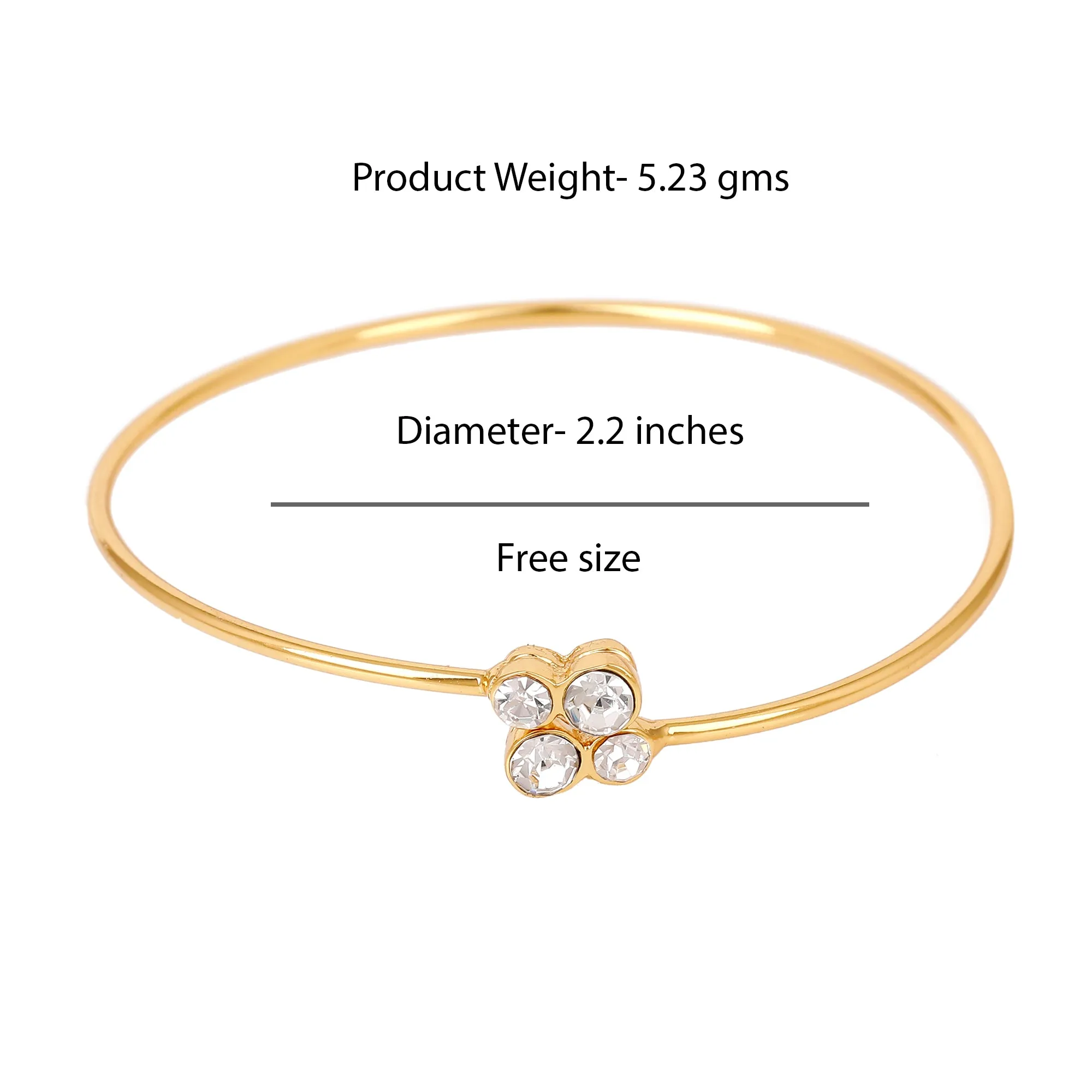 Gold Plated White Stone Bracelet For Womens