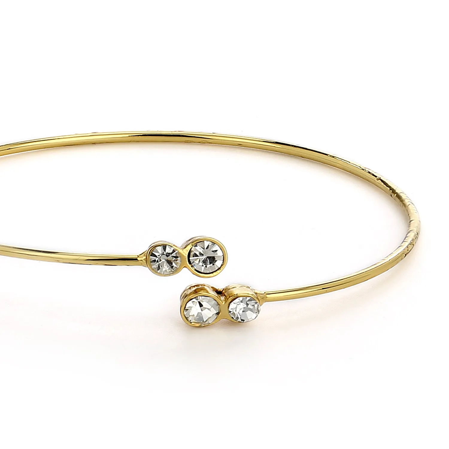 Gold Plated White Stone Bracelet For Womens
