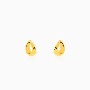 Golden Twisted Loop Earrings