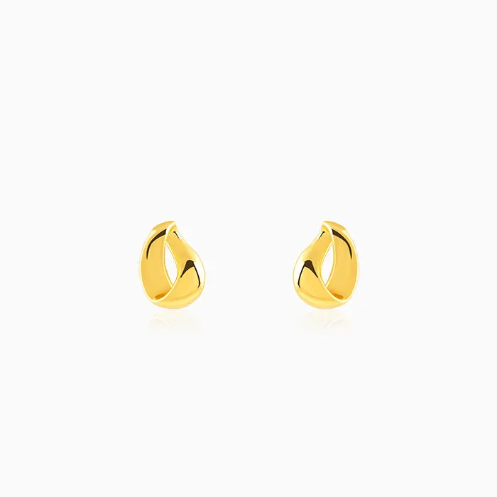 Golden Twisted Loop Earrings