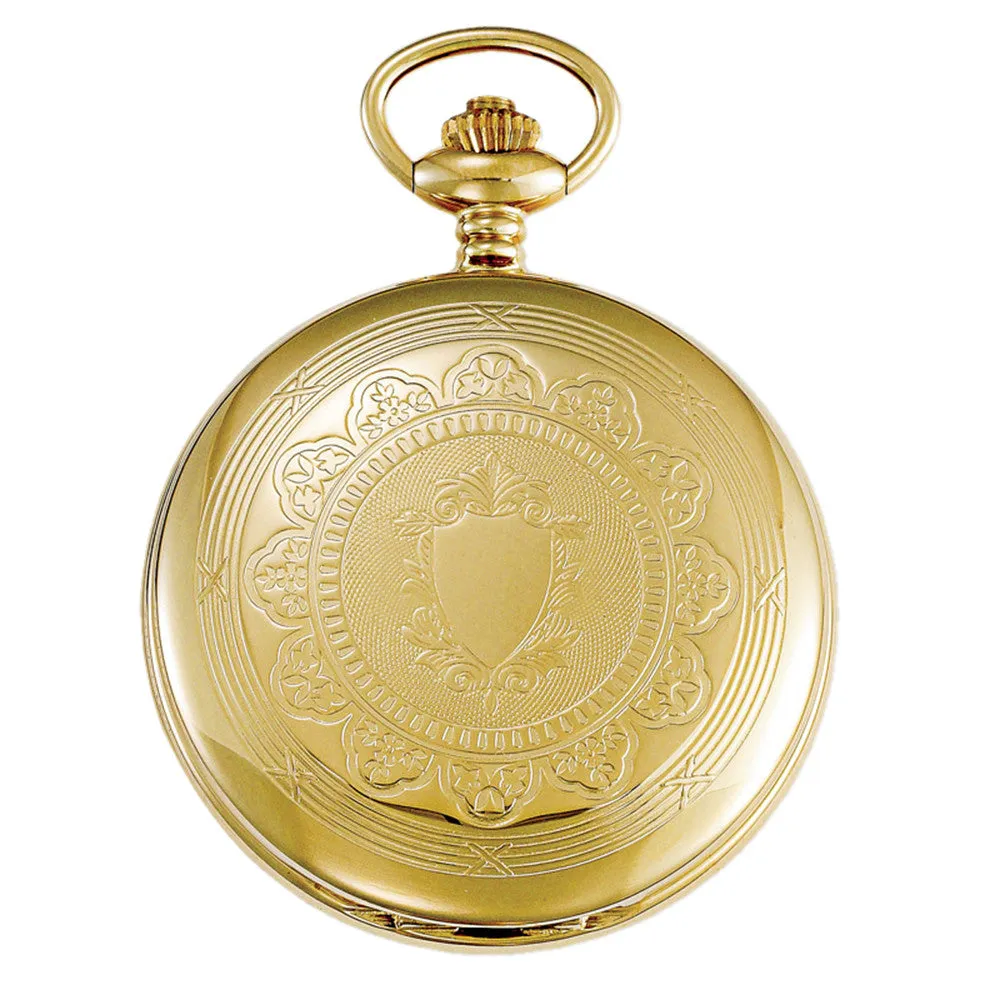 Gotham Men's Gold-Tone Double Cover Exhibition Mechanical Pocket Watch # GWC18800G