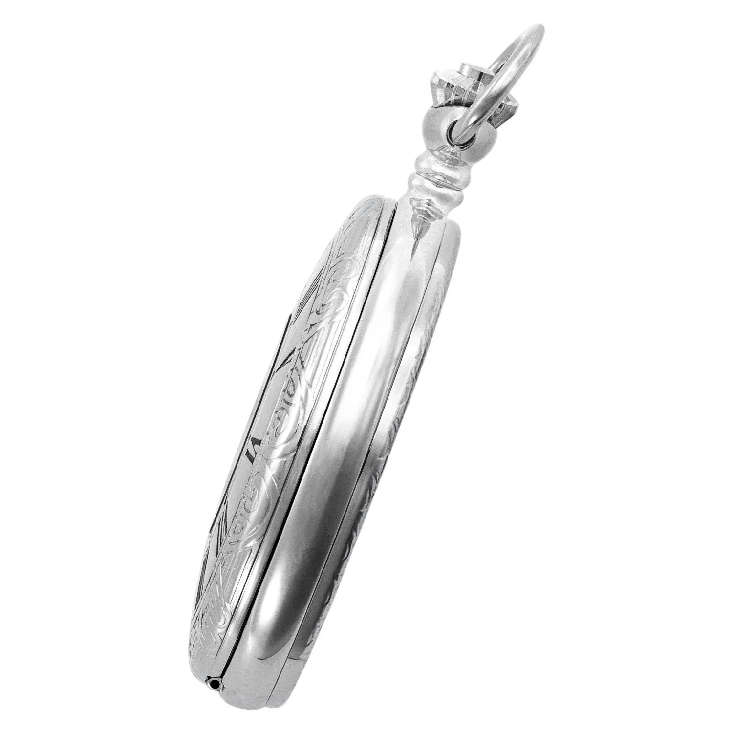 Gotham Men's Silver-Tone 17 Jewel Mechanical Covered Pocket Watch # GWC14036S