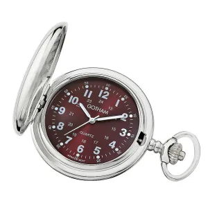 Gotham Men's Silver-Tone Polished Finish Covered Quartz Pocket Watch # GWC15042SM