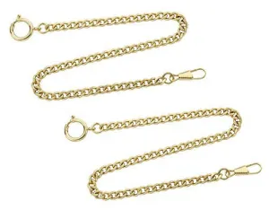 Gotham Set of Two Gold-Tone Pocket Watch Chains Fob Curb Link 14" # GWCGTLCHAIN-2SET
