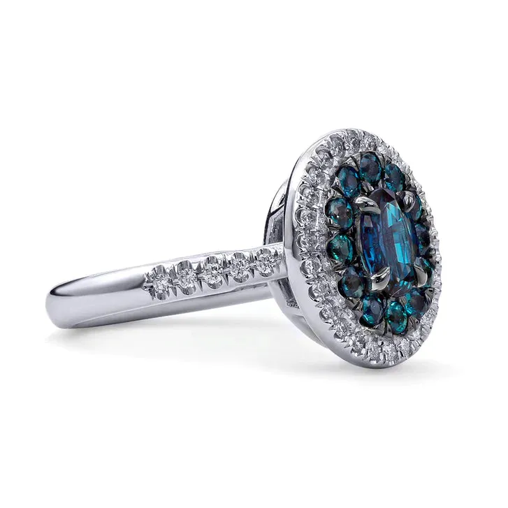 Grand Halo Alexandrite Ring