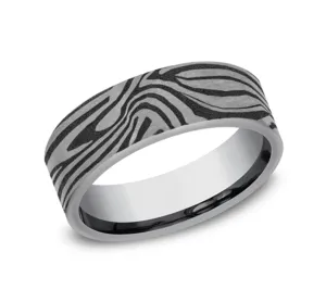 Gray Tantalum ??The Lava Lamp?? 7mm European Comfort Fit Wedding Band