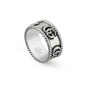 Gucci GG Marmont Aged Sterling Silver 9mm Ring D