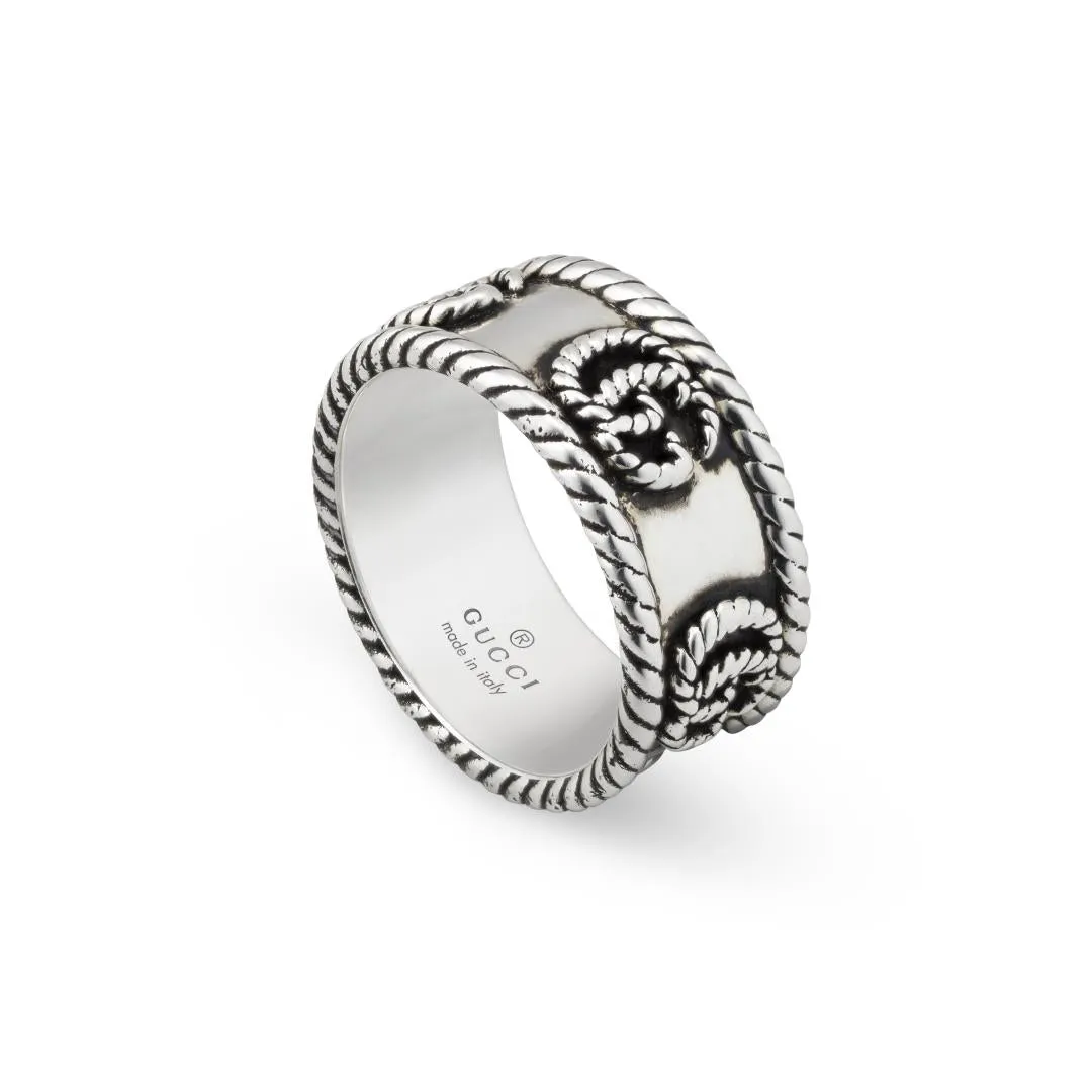 Gucci GG Marmont Aged Sterling Silver 9mm Ring D