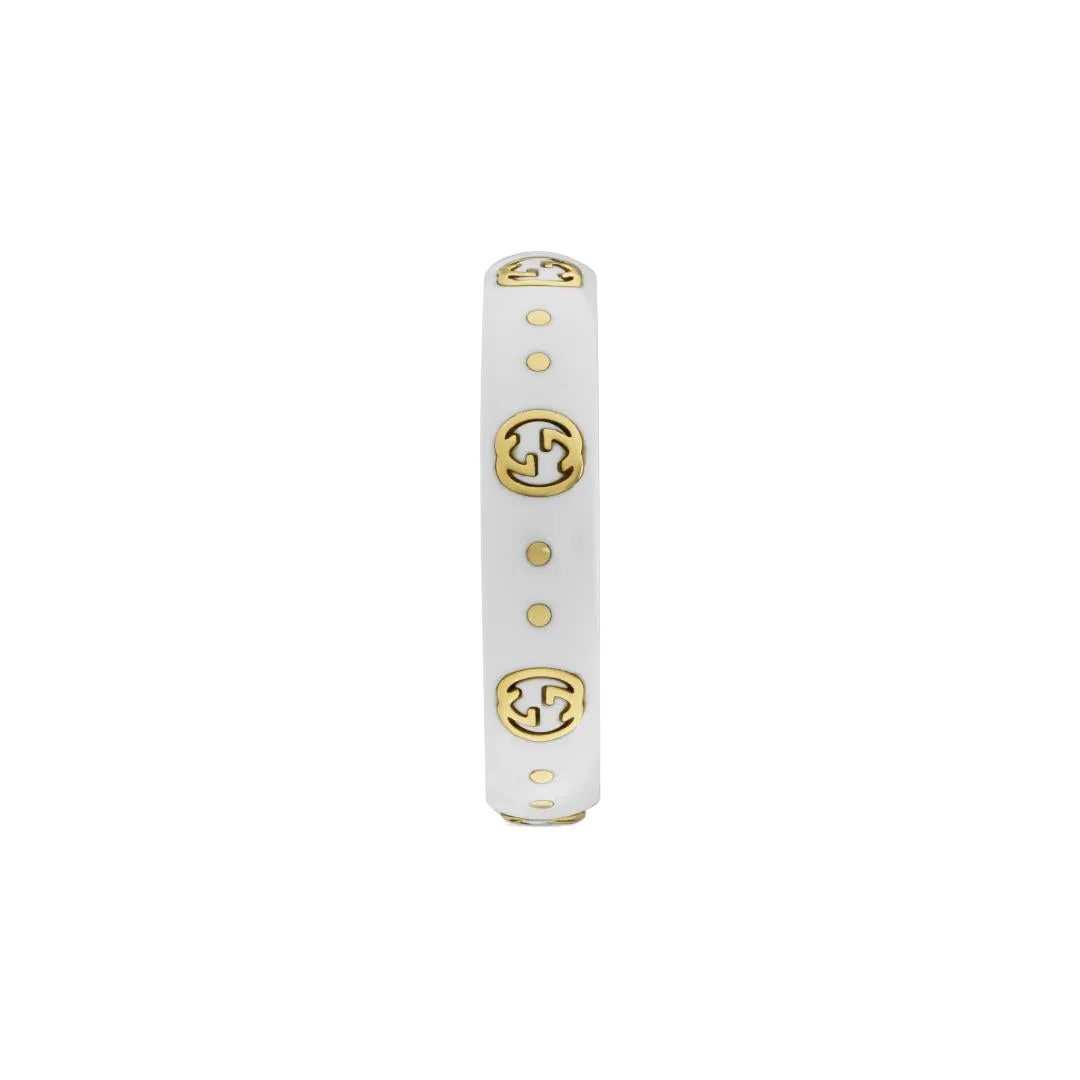 Gucci Icon 18ct Yellow Gold Interlocking G Band Ring D