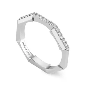 Gucci Link to Love 18ct White Gold Diamond 3mm Ring