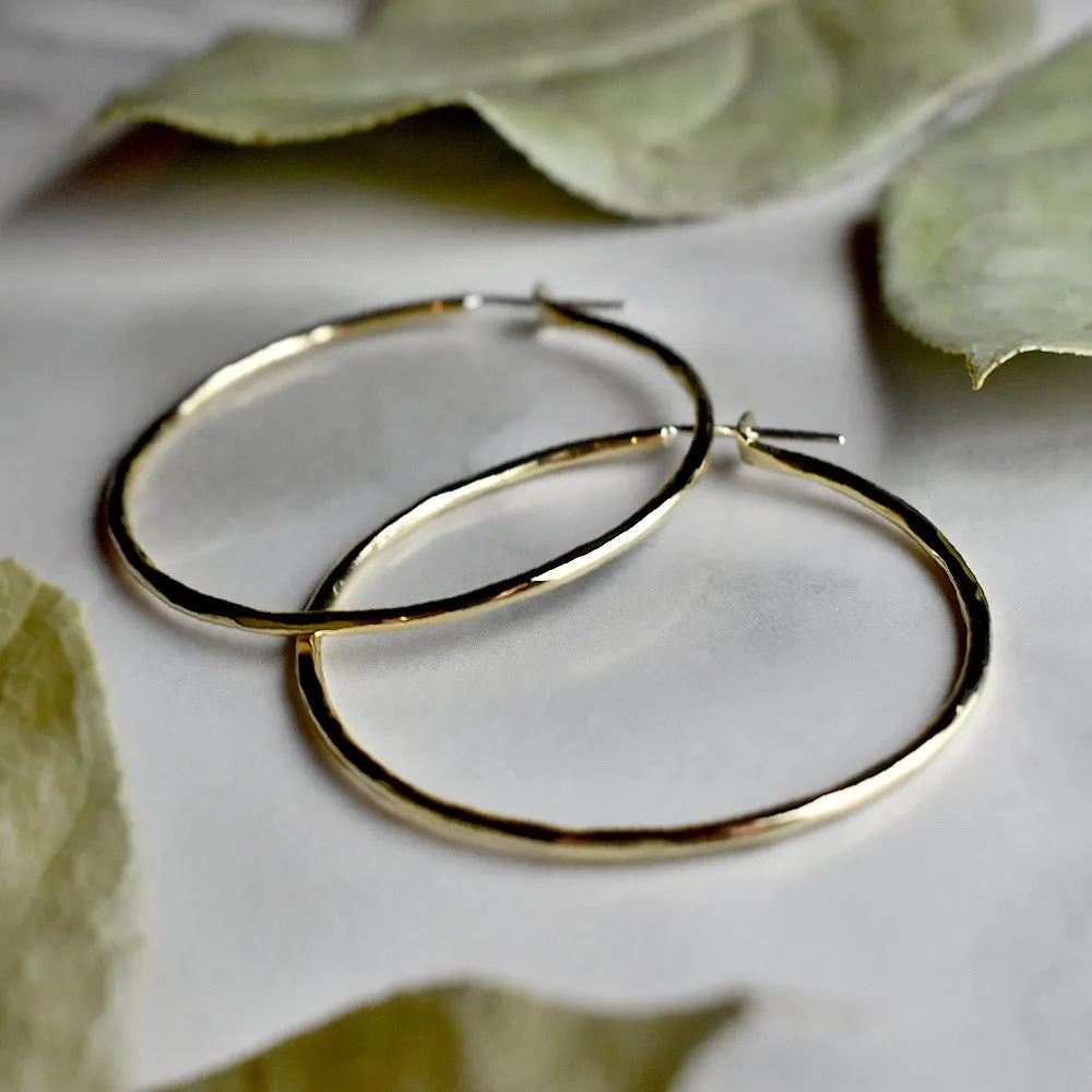 Hammered Hoop Earrings