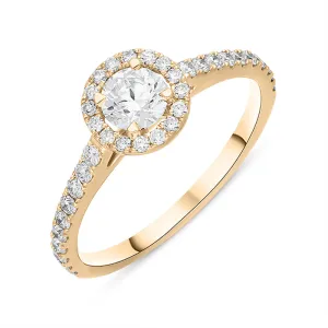 Hans D Krieger 18ct Rose Gold 0.76ct Diamond Shoulder Set Cluster Ring