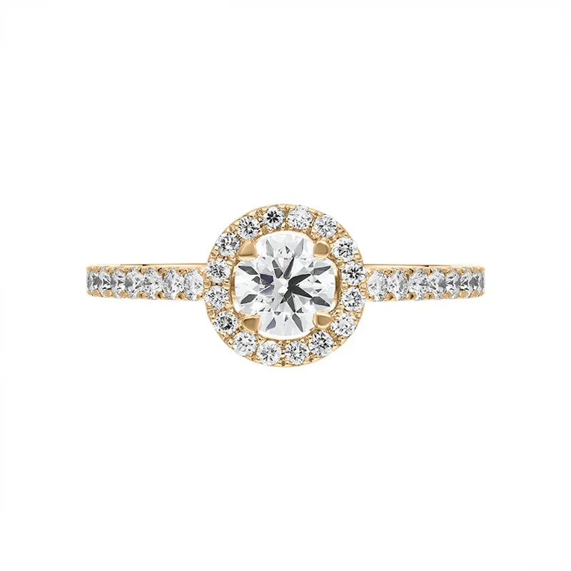 Hans D Krieger 18ct Rose Gold 0.76ct Diamond Shoulder Set Cluster Ring