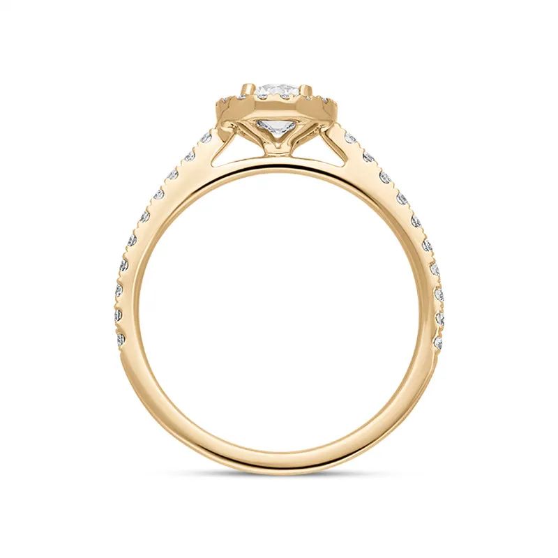 Hans D Krieger 18ct Rose Gold 0.76ct Diamond Shoulder Set Cluster Ring