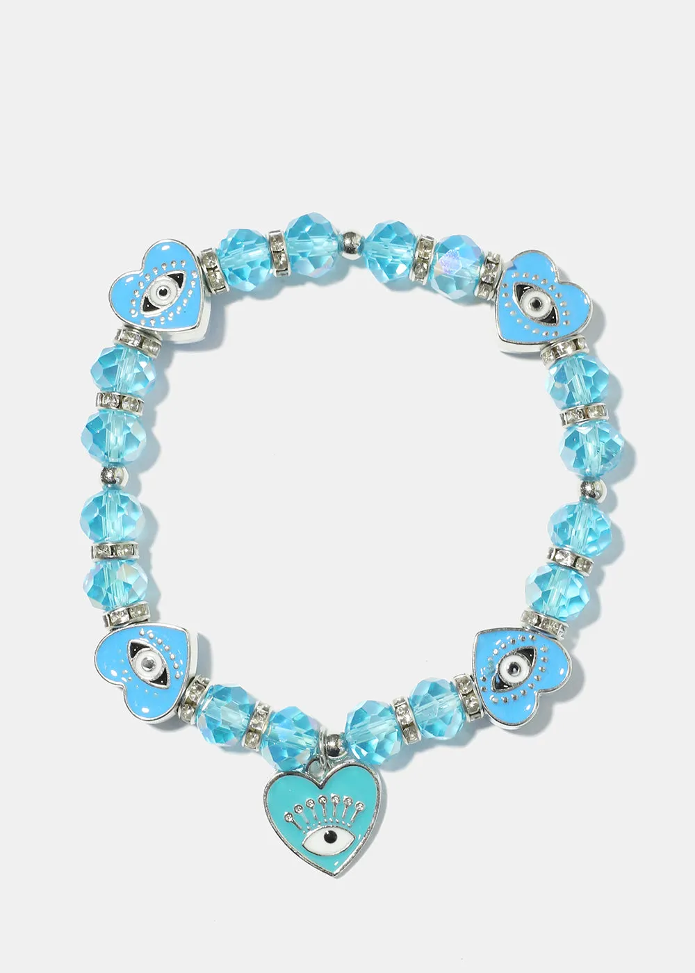Heart with Evil Eye Charm Bracelet