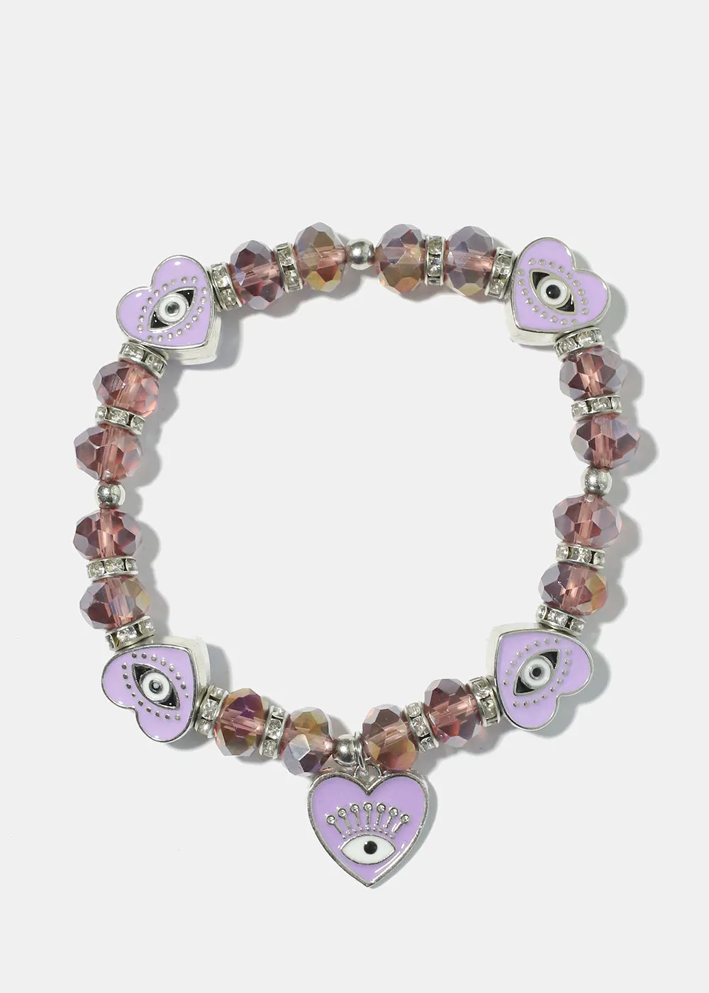 Heart with Evil Eye Charm Bracelet