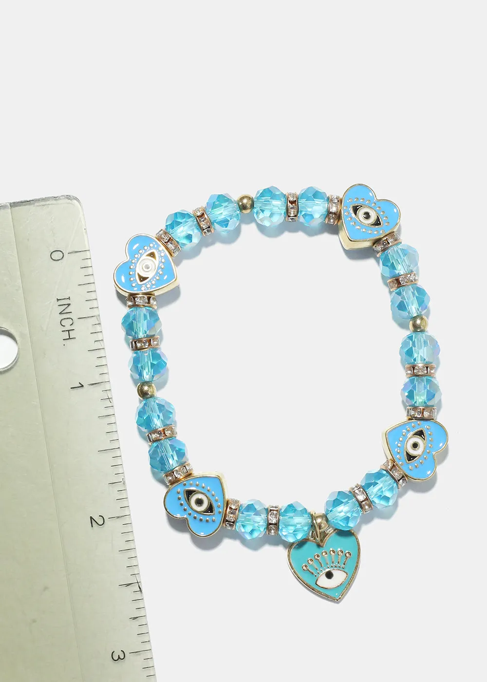 Heart with Evil Eye Charm Bracelet