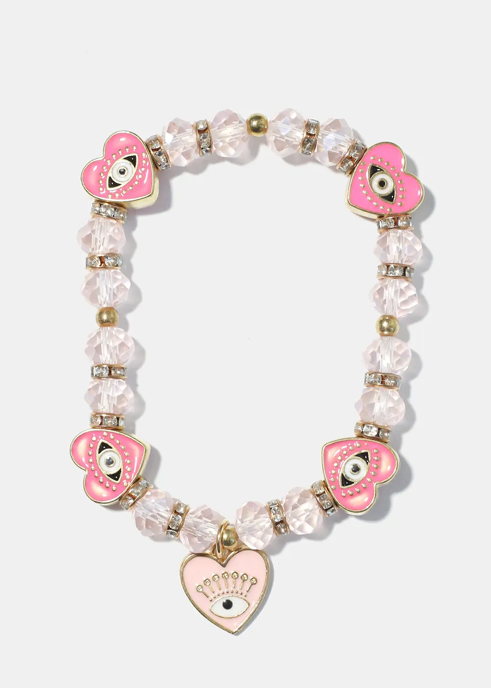Heart with Evil Eye Charm Bracelet