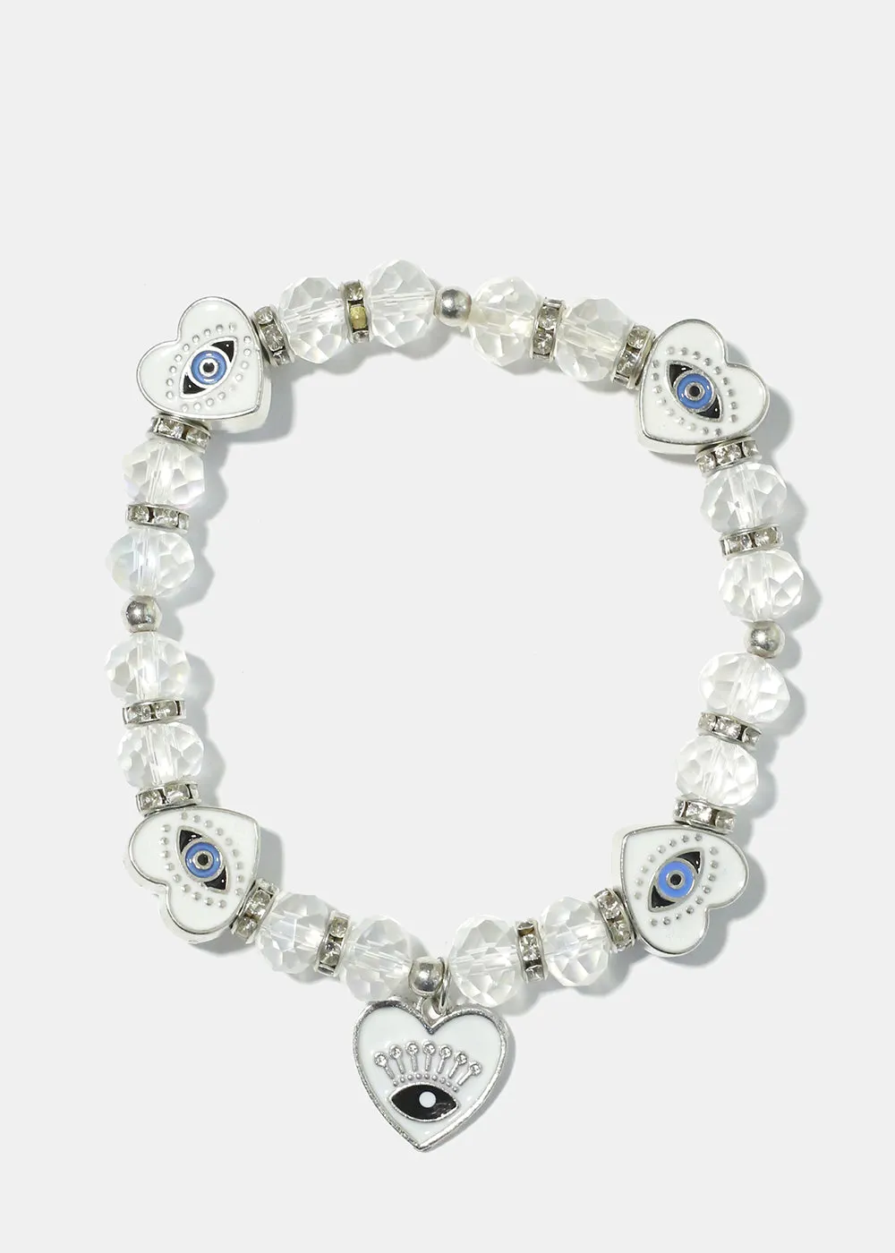 Heart with Evil Eye Charm Bracelet