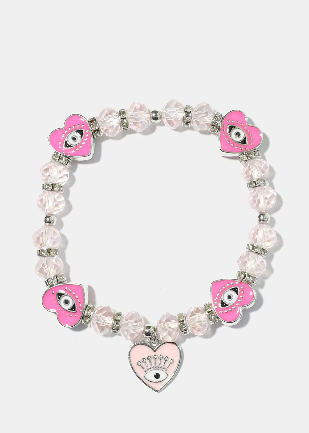 Heart with Evil Eye Charm Bracelet