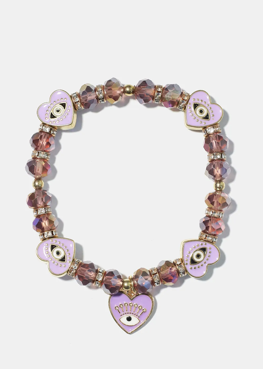 Heart with Evil Eye Charm Bracelet