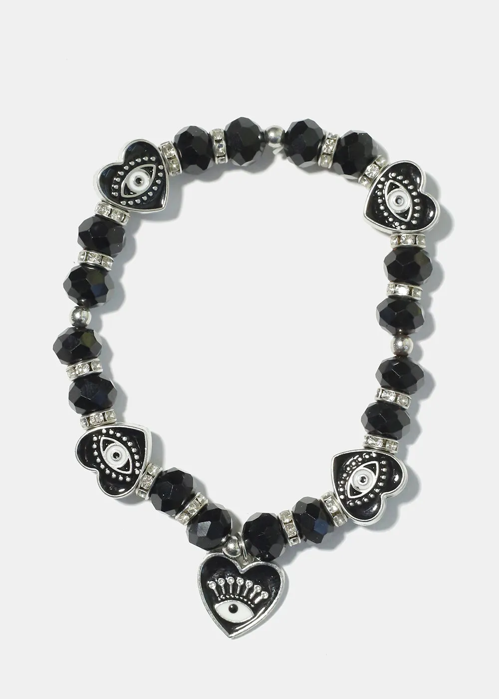 Heart with Evil Eye Charm Bracelet