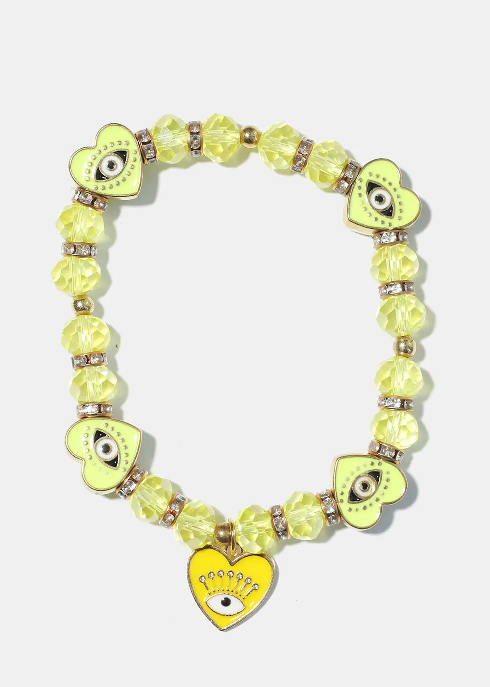 Heart with Evil Eye Charm Bracelet